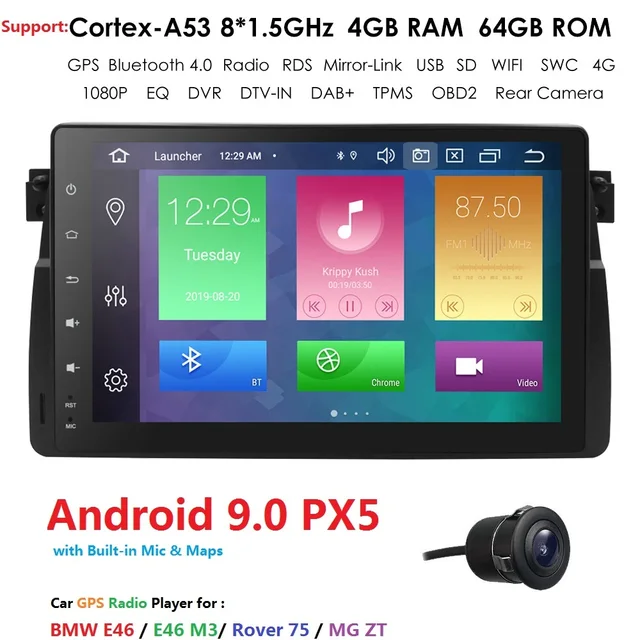 $US $211.72  1 Din Android 9.0 GPS Navigation For BMW E46 M3 Rover 75 Coupe 318/320/325/330/335 Car Radio Car DV