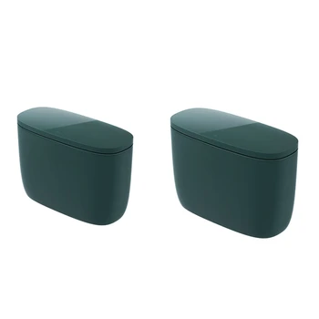 

2 PCS Mini Desktop Waste Bins with Lid Press Garbage Can Bedroom Sundries Storage Bucket Office Kitchen Trash Household