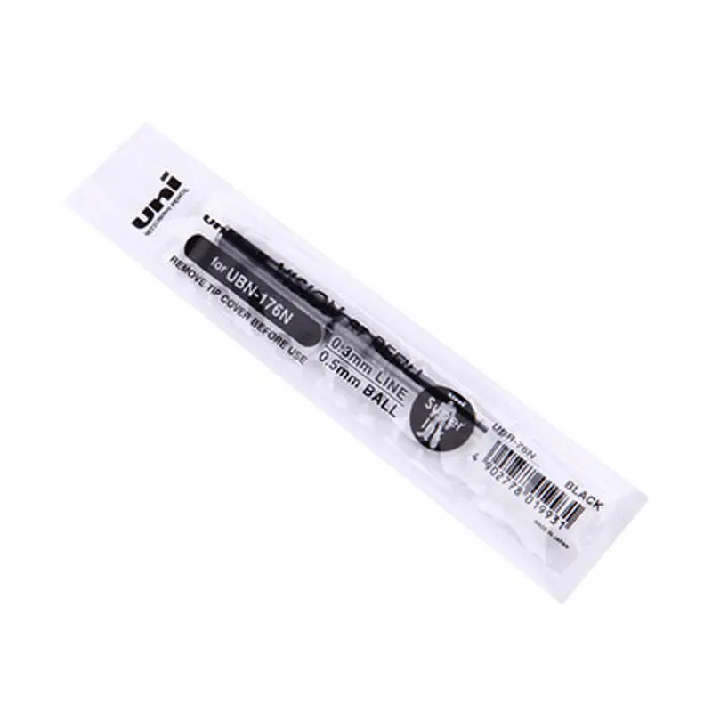 5 black refills 5 шт./лот UNI 0,5 мм гелевая ручка UBN-176N пресс-ручки для школьников высокая производительность шариковая ручка Заправка может быть заменена - Цвет: 5 black refills