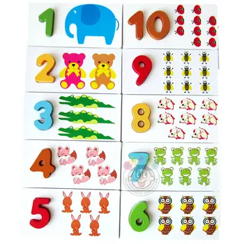 

Baby Digital puzzles wooden toys children's educational jigsaw puzzle Classic number card Learning puzzle wood toy Free shipping