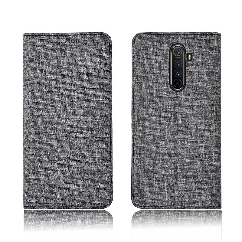 gray Чехол-книжка для oppo Realme x2 pro, чехол-книжка для oppo Reno Ace realme xt x Q Z 2Z 5 pro, противоударный чехол-накладка realmes2 - Цвет: gray
