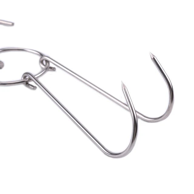 Letaosk 10Db Rozsdamentes Acél Hús Kacsahorog Szalonna Sonkák Lógó Dupla Horgok 9.8 "Hosszú Konyha - Image 3