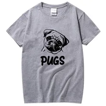 NEN Fashion Camiseta de manga corta para hombre, camiseta de alta calidad, suelta y relajada, con estampado de Pug, Colección 2021