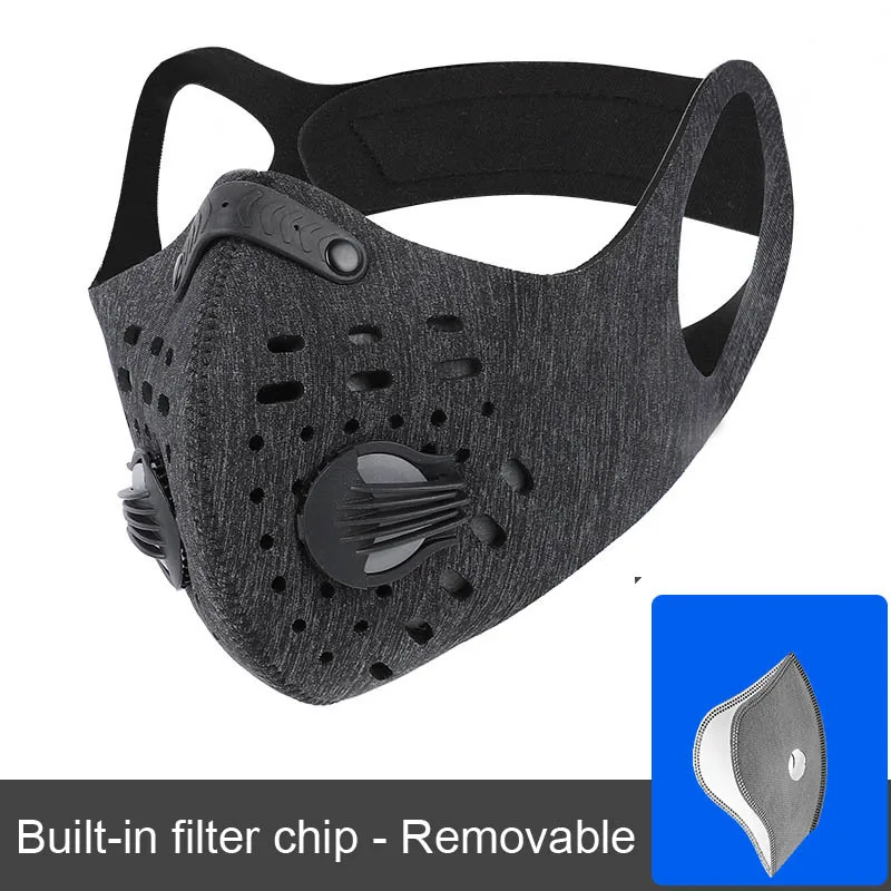 

5pc Cycling Face Mask Sport Training N95 PM2.5 Anti-pollution Running Mask Activated Carbon Filter Washable Mask