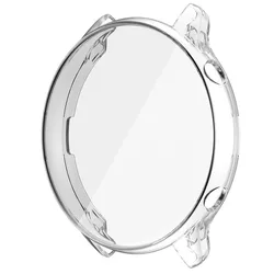 TPU Soft Full Screen Glass Protector Case with Edge Frame for Smartwatch Protective Bumper Cover (Clear)