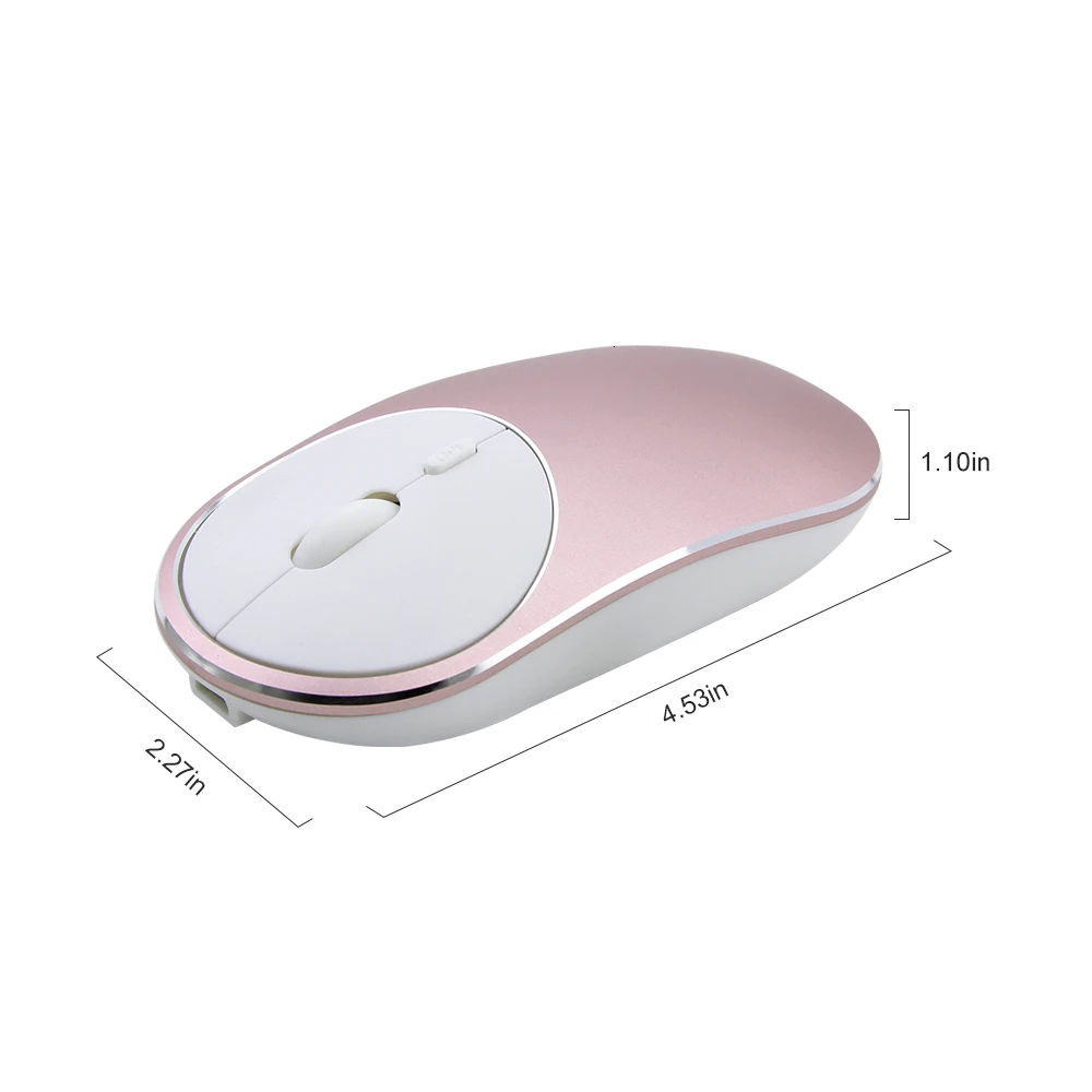 Беспроводная мышь CHYI Bluetooth 4 0 + 2 ГГц перезаряжаемая Бесшумная из алюминиевого