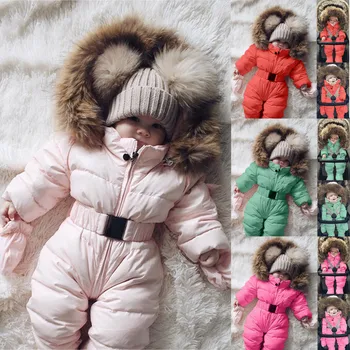 Mameluco para bebé niña, chaqueta con capucha, mono, Abrigo cálido, ropa de bebé, Abrigo de invierno