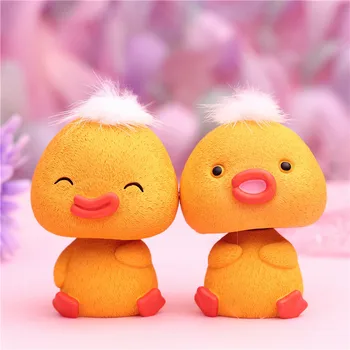 

Resin Kawaii Duck Bear Shaking Head Figure Car Ornaments DIY Miniature Figurines Fairy Garden Craft Home Decoration Accessories