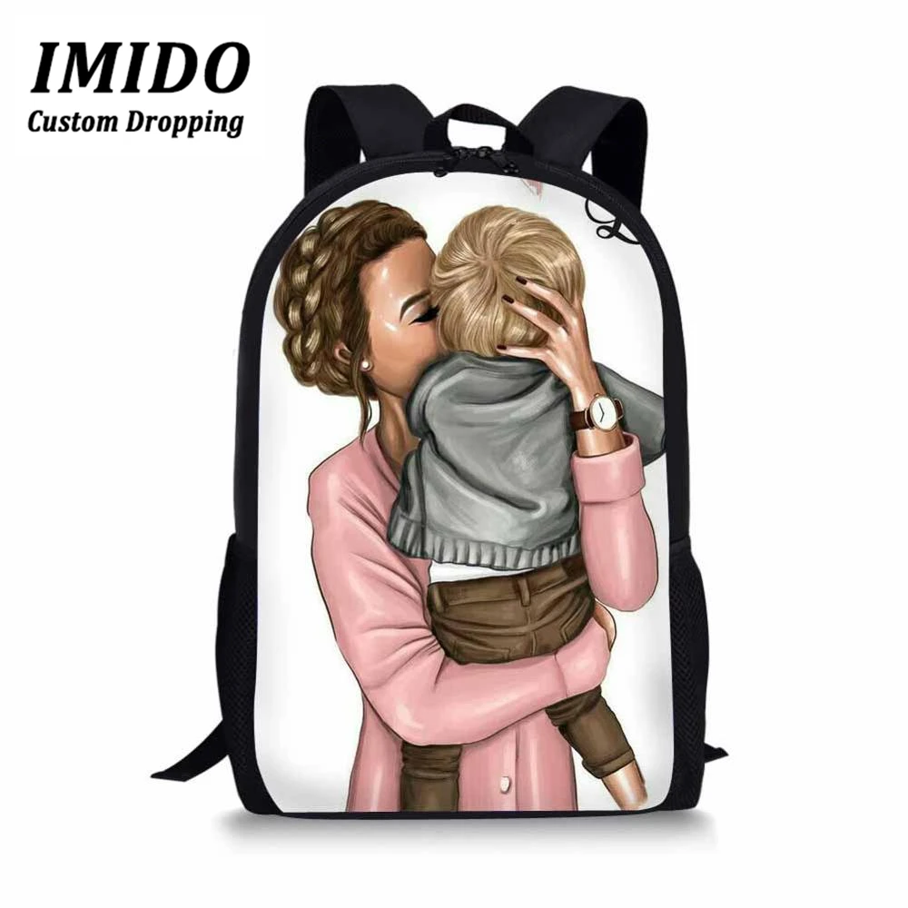 IMIDO queen принцессы супер для мамы, одежда для малышей с принтом; Одинаковая одежда школьные сумки для девочек 3 шт./компл. Начальная Школа сумка Детская одежда Стильный Рюкзак Mochila - Цвет: 6207C