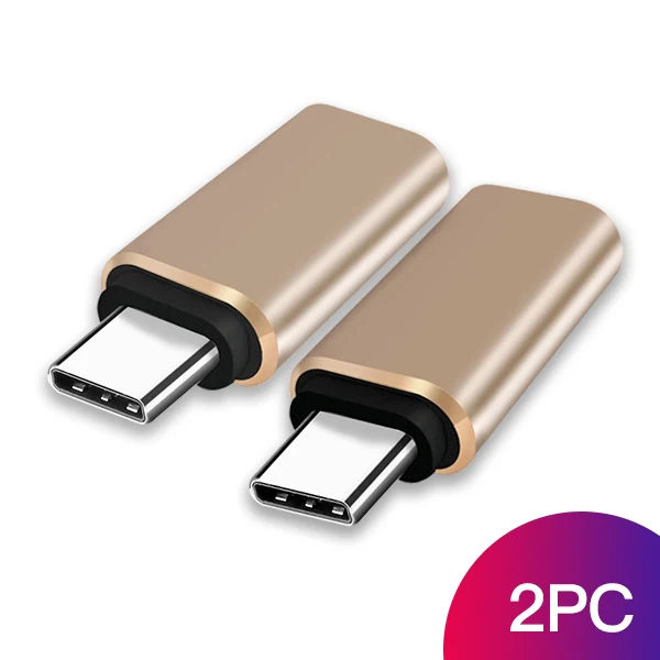 2PC Gold ACCEZZ USB C адаптер типа OTG-C штекер для iPhone кабель женский для зарядки данных для huawei P20 P30 samsung S9 S10 Mi 9 конвертер - Цвет: 2PC Gold