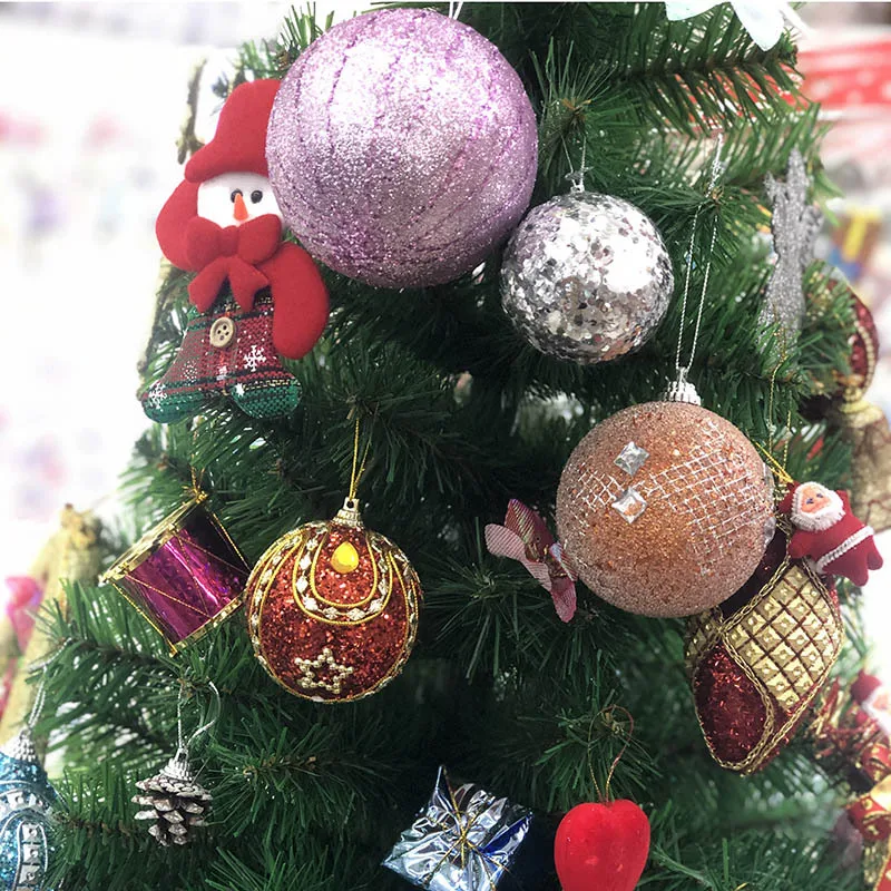 New Christmas pendant toy Christmas tree decoration blessing bag DIY combination Colored egg Pine ball Random Match holiday gift