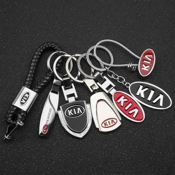 

3D Metal+Braided rope Car Styling Keychain Key Chain Key Rings For KIA Ceed Rio 3 4 Sorento Picanto Cerato Sportage R K2 K3 K5