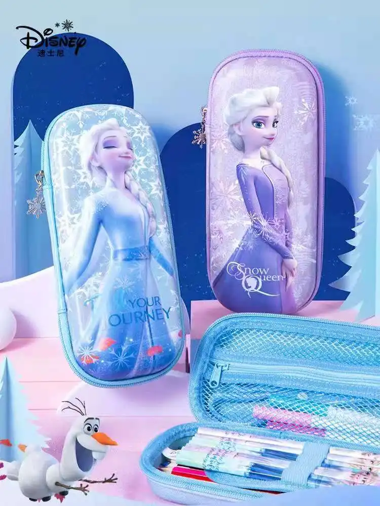 

Школьный портфель Disney «Холодное сердце» для девочек, чехол для карандашей, набор канцелярских принадлежностей, ортопедический рюкзак на плечо для начальной школы, подарок для детей на день рождения
