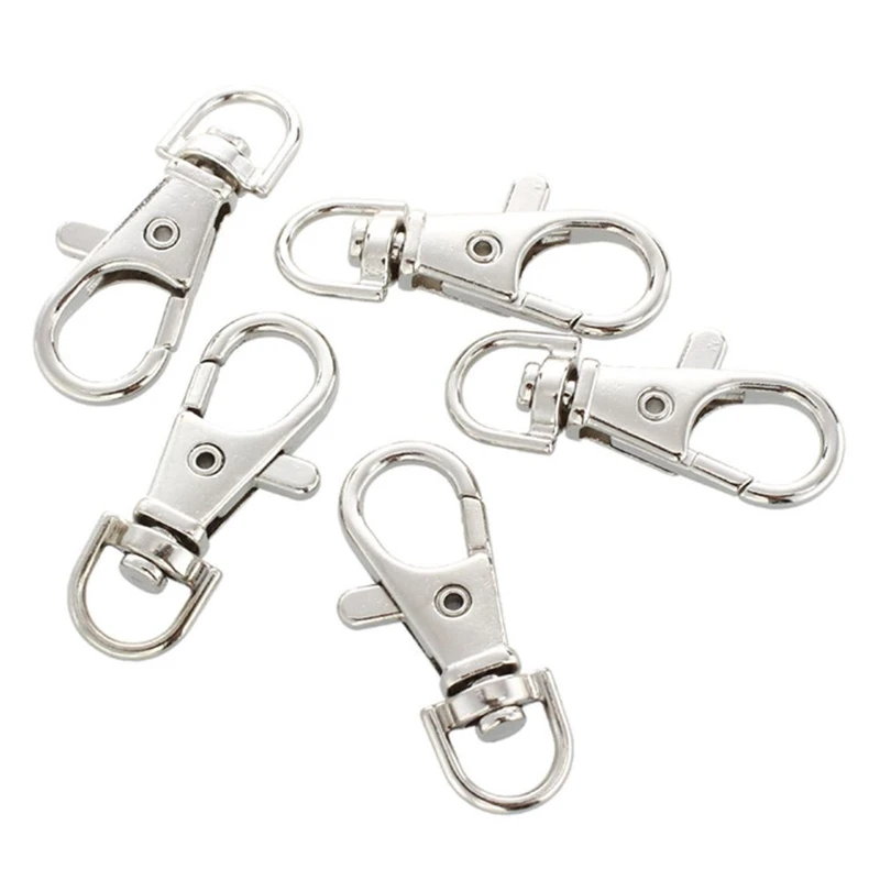 

5 Pcs/set Metal Carabiner Clip Swivel Trigger Dog Buckle Key Ring retaining ring Clip Craft Lobster Clasp Key Chain Keyring