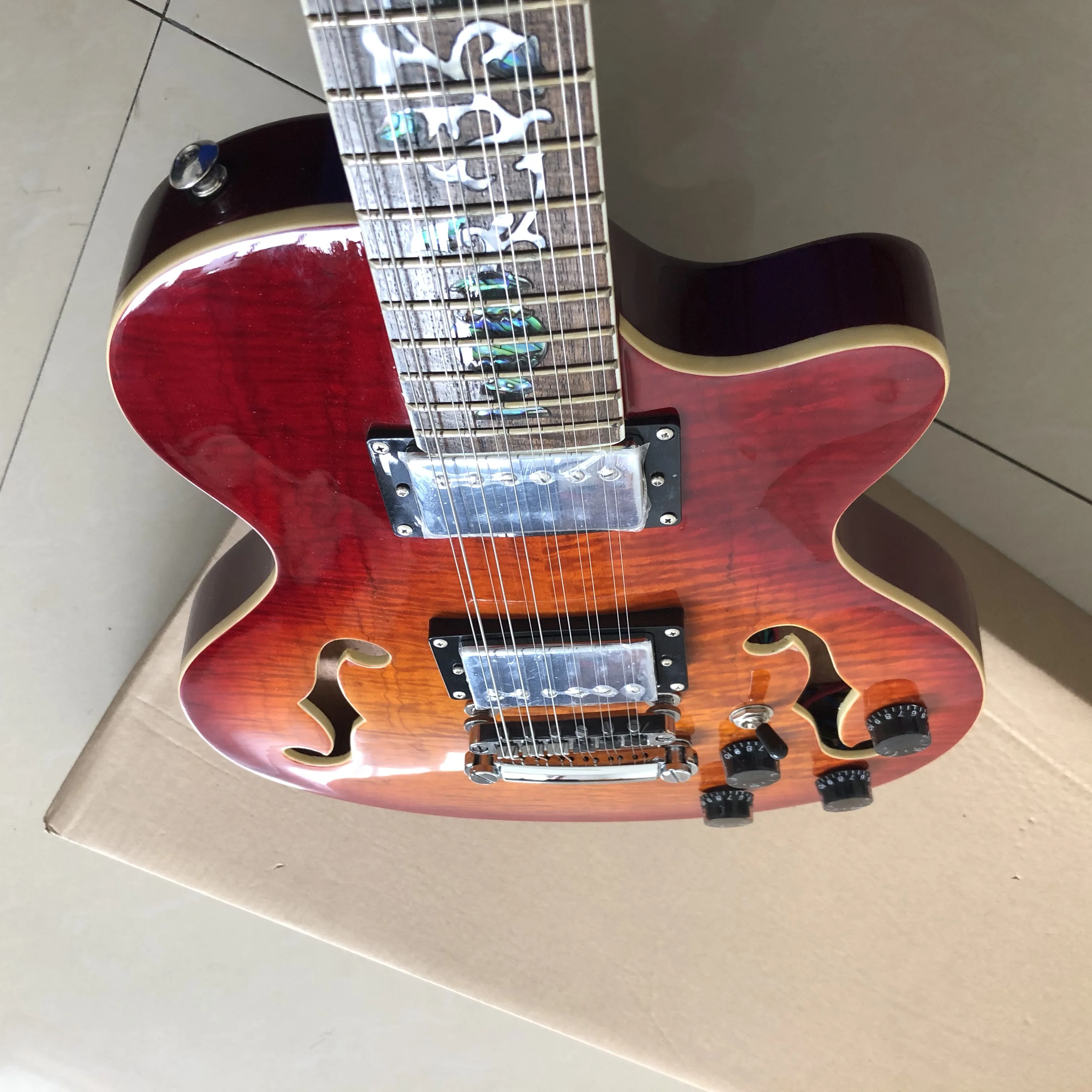 chinese made Grote 12 strings electric jazz guitar Free shipping 12