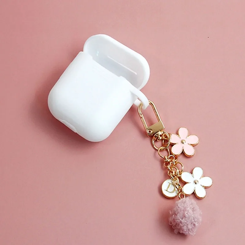 

Cute Japanese Luxury Cherry Decor Case for Apple Airpods 1 2 Accessories Bluetooth Earphones Protective Cover Bag Key Ring Strap