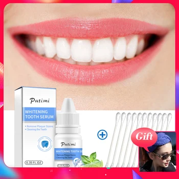 

Putimi Effective Teeth Whitening Essence White Teeth Dental Oral Hygiene Removes Plaque Stains Tooth Bleaching Cleaning Serum