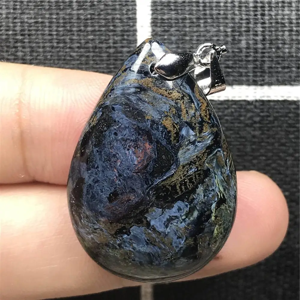Namibia натуральный синий кулон Pietersite для женщин и мужчин кристалл 33x22x7 мм капли воды бусины фейерверк эффект камень ювелирные изделия AAAAA