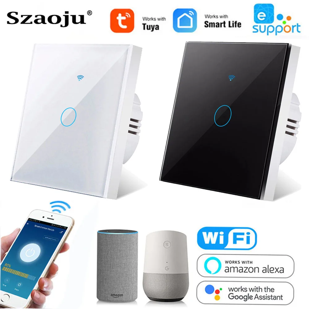 Умный настенный сенсорный выключатель Szaoju RF433 Smart Life с управлением через