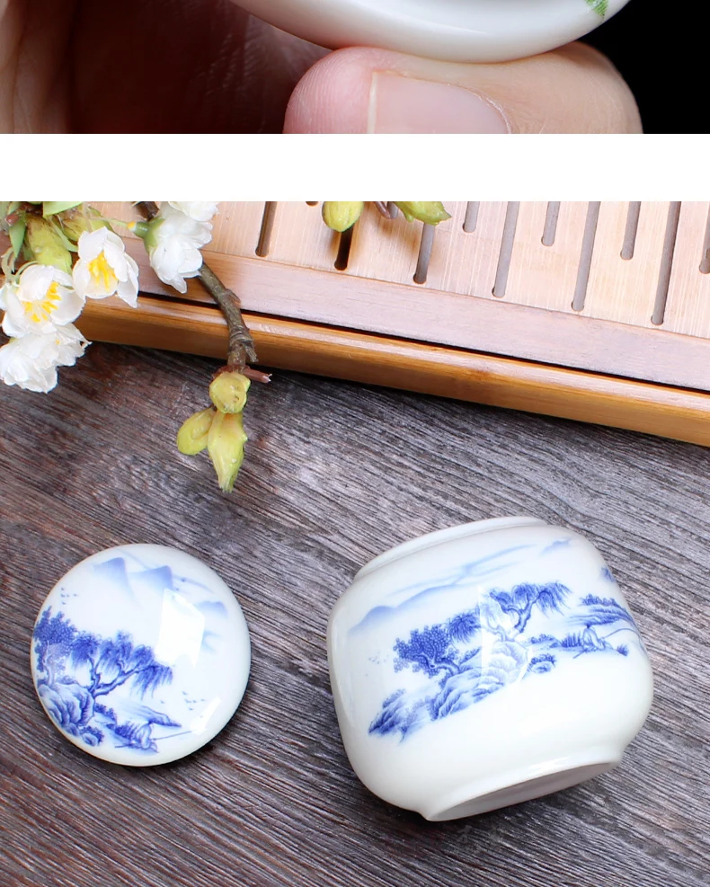 CHANSHOVA, традиционный китайский стиль, белая фарфоровая чайная коробка, Мини Портативная дорожная керамическая чайная коробка, контейнер для хранения чая