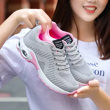 

Large size women's shoes summer hollow mesh breathable mesh sports shoes air cushion light soft bottom running travel single sho