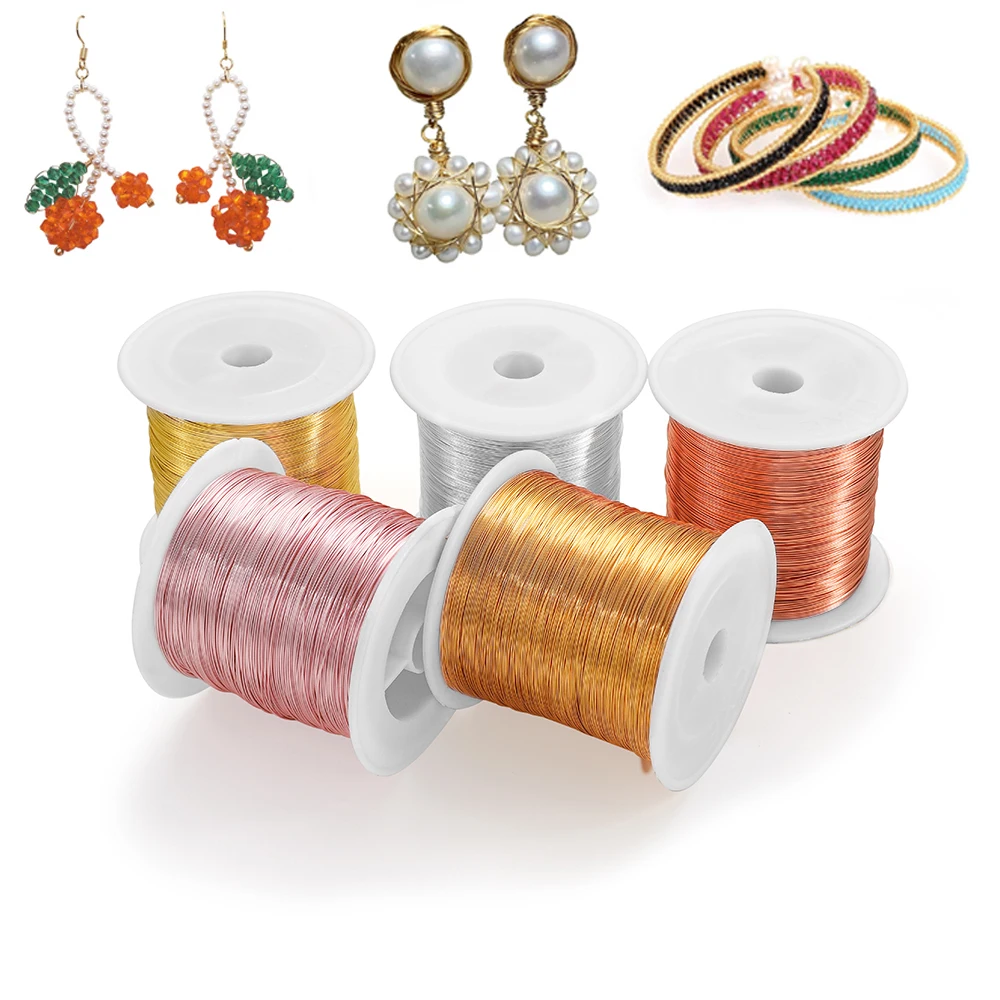 

1Roll 0.3-1mm 6 Colors Copper Wire Colorfast Beading Cord Not Fade String for DIY Craft Making Jewelry Cord String Accessories