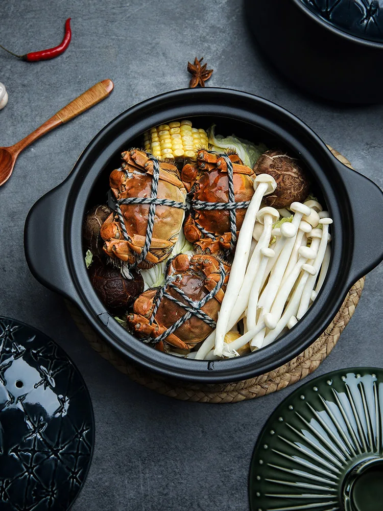 Ceramic Casserole Household Saucepan Soup Pot Large Capacity High Temperature Resistant Claypot Rice Porridge