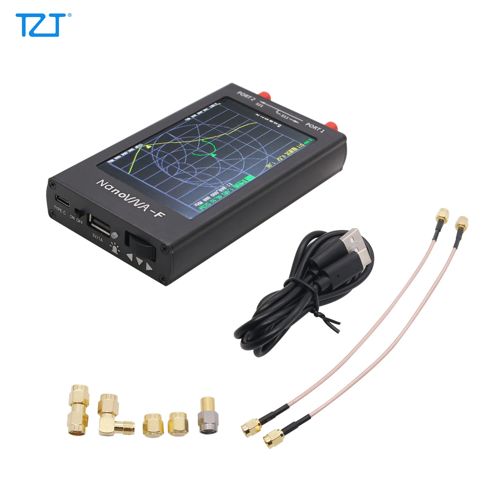 

TZT 50KHz-1.5GHz HF VHF UHF VNA Vector NanoVNA Network Analyzer Kit with 4.3" LCD Display Metal Case NanoVNA-F/H1/H4
