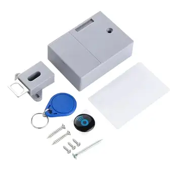

Drawer lock Induction RFID DIY Hidden Safety Digital Smart Cabinet Wardrobe Drawer Lock Comes with 1 keychain and 1 white card