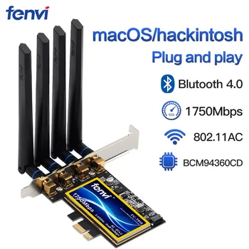 Fenvi T919 1750Mbps PCIe Desktop Wifi Card BCM94360CD For macOS Hackintosh 802.11ac Bluetooth 4.0 Dual Band Wireless Adapter 1