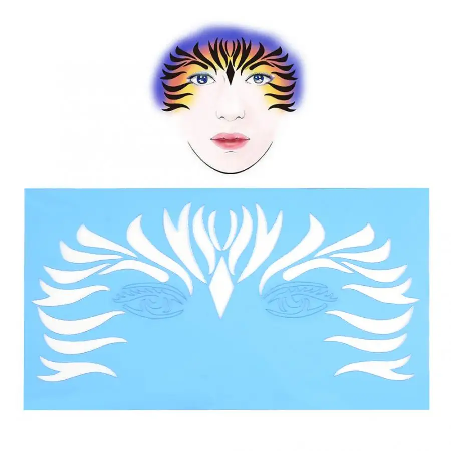 7pcs/set Reusable Face Paint Stencils Body Painting Unique Template Drawing Facial Makeup Template Tattoo Design Tools face painting template