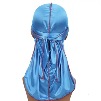 New Men's  Silky Durags Turban Bandanas Headwear Men Silk DuRag Doo Rag Pirate Hat Wave Caps Hair Accessories Durags  7 colors 2
