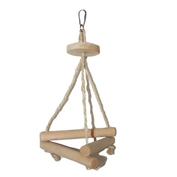 

1pc Primary Color Bird Ladder Ladder Ladder Triangle Bird Toy Parrot Chewing Toy Standing Rope Climbing Toy