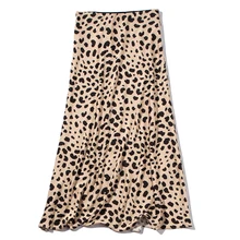 Сексуальная юбка миди женская летняя винтажная леопардовая юбка Бохо стиль высокая талия юбки уличная Корейская юбка для женщин одежда