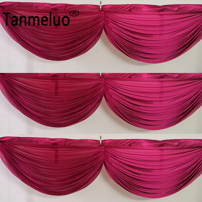 Wedding Backdrop Curtain Swag DIY Colorful Ready Made Table Skirt Top Swags Decoration Stage Background Drapery Valance