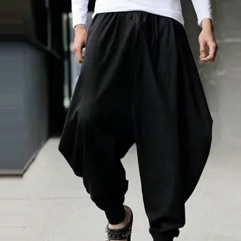 

Streetwear Harem Pants Men Hip Hop Cotton Low-Cut Seam Sweatpants Wide Leg Nepal Pants Men Loose Pantalon Hombre Pants
