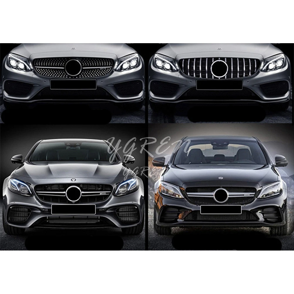 Глянцевая черная и серебристая Решетка переднего бампера для Mercedes-Benz W176 A250 A200 A45 AMG 2013