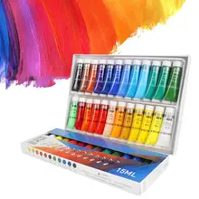 

12/24 Colors Professional Acrylic Paints 15ml Tubes Drawing Painting Pigment Hand-painted Wall Paint For Artist Supplies DIY