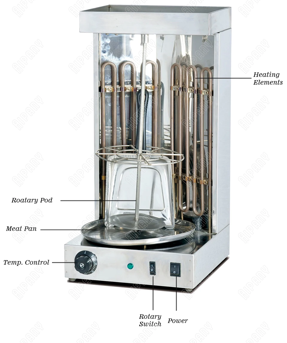 OT220 электрическая индейка машина для приготовления кебаба Донер кебаб жаровня роторная печь из нержавеющей стали