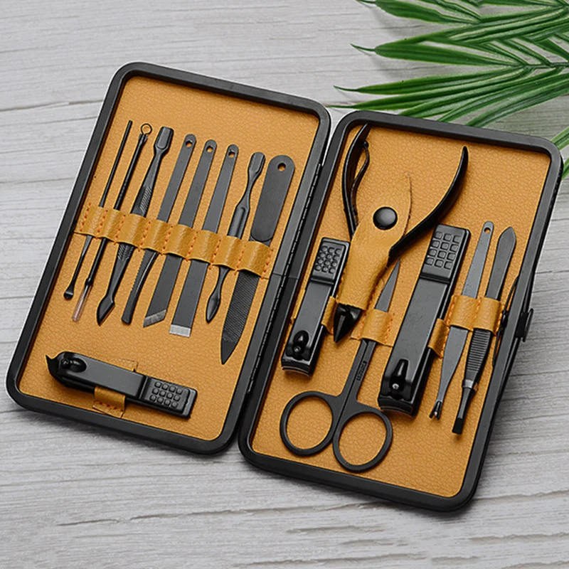 Ferramentas para Cortador de Unhas Kits com Case Manicure Pedicure Conjunto Clippers Unha 15pcs Aço Inoxidável Kit Portátil Ssw 8 Manicure pedicure conjunto clippers prego 15pcs aço