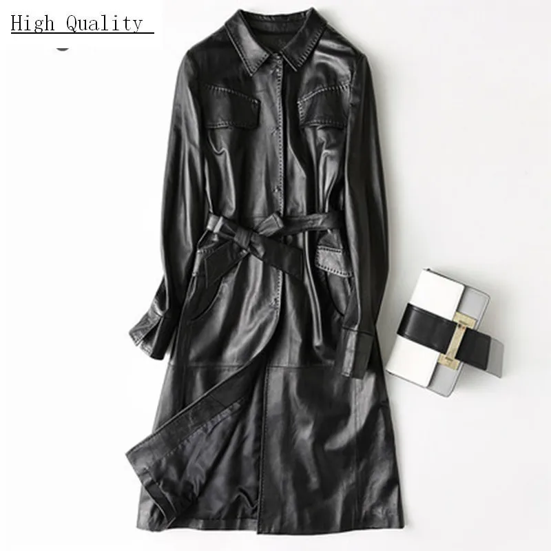 

Women Genuine Leather Jacket Luxury Real Leather Montone Jacket Spring Autumn Natural Sheepskin Coat Female 2020 LWL1447