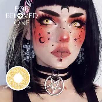 

Gold Star Color Halloween Contact Lenses Colored Lens for Eye 2pcs/pair