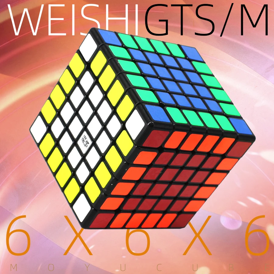 Moyu Aoshi GTS 6x6 куб скорость 6 слоев 65 мм черный/не липкий мини пазл Cubo Magico 6x6x6 6*6