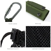 Bassdash Water Bottle Pouch with Molle Straps Belt Clip Carabiner Foldable Mesh Holder Bag for Travel Fishing Hunting Hiking 2