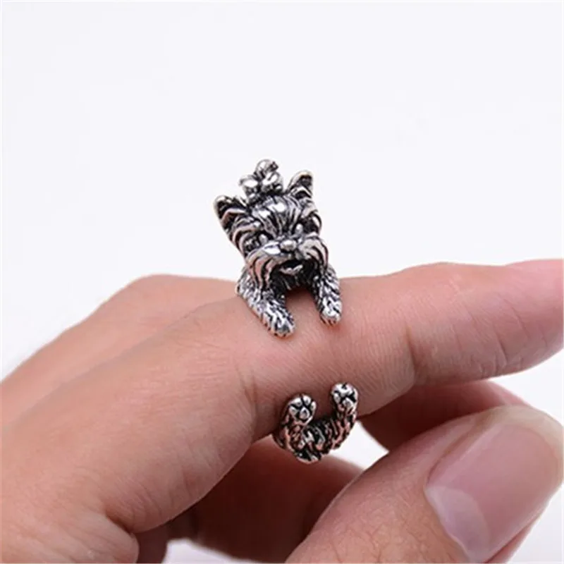 12Pcs/lot Delicate Yorkshire Dog Rings for Women Wedding Adjustable Kids Gift | Украшения и аксессуары