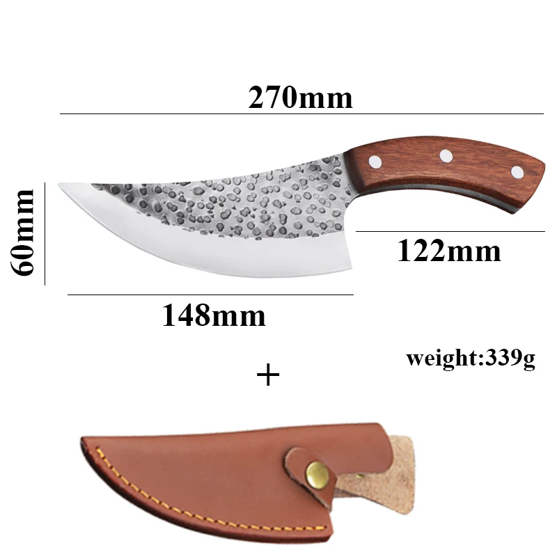 2 размера ручной работы, кованый нож из высокоуглеродистой стали, кухонные ножи, нож для мясника, нож для мяса, инструмент для приготовления пищи на открытом воздухе - Цвет: Big Size