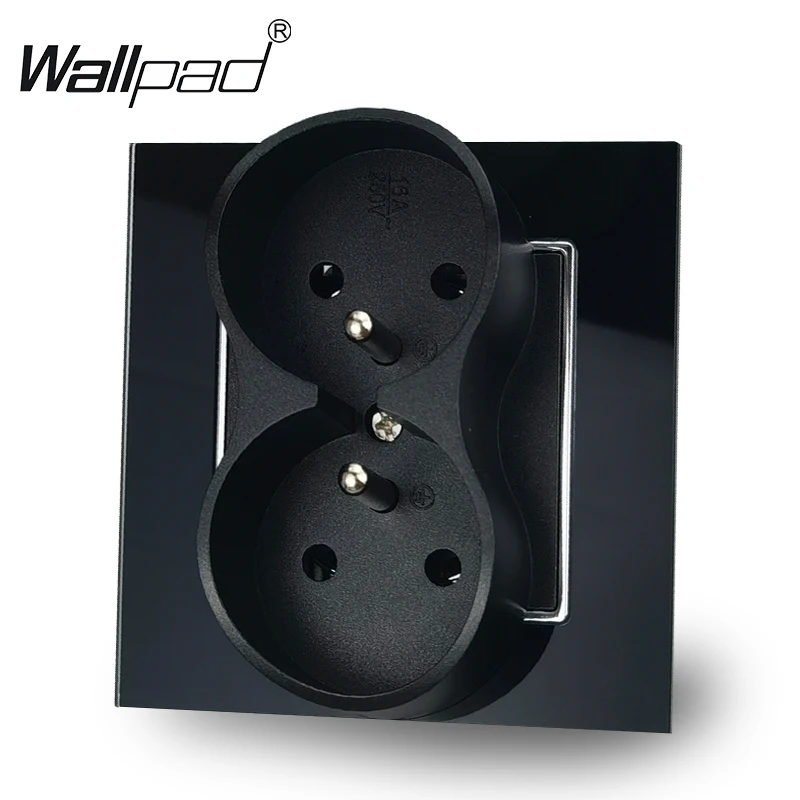 European Style Double French Socket, 16A, Wallpad White with Claws