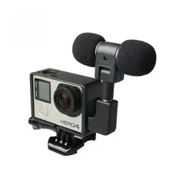 Мини стерео микрофон для Gopro Hero 4 3 Аксессуары защитная рамка чехол крепление для Go Pro Экшн-камера 3,5 мм микрофоны