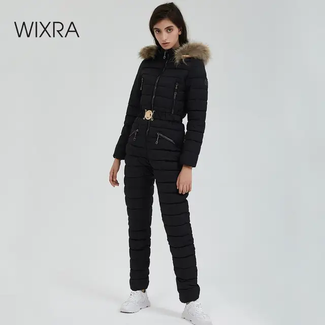 US $55.26 Wixra Women Winter One Piece Ski Jumpsuit Breathable Snowboard Skiing Pant Sets Bodysuits Thick War