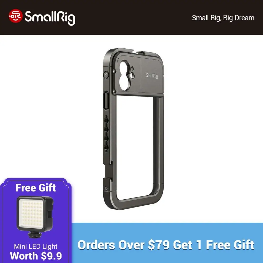 

SmallRig Pro Mobile Cage For iPhone 11(17mm threaded lens version)Pocket Protective With Cold Shoe Mounts Vlog Shooting - 2773
